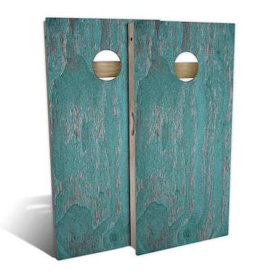 Rustic Blue Outdoor Cornhole Board Set