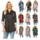 preview thumbnail 1 of 54, Haute Edition Women's Pattern and Solid 3/4 Roll Tab Sleeve Blouse Tunic Tops