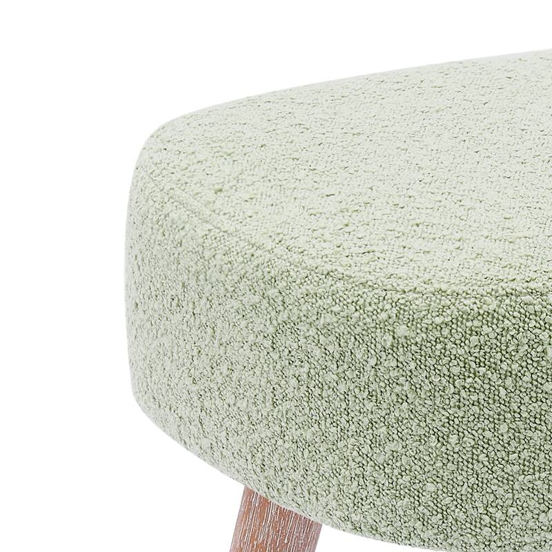 Boucle Polyester Upholstered Ottoman - Stain Resistant