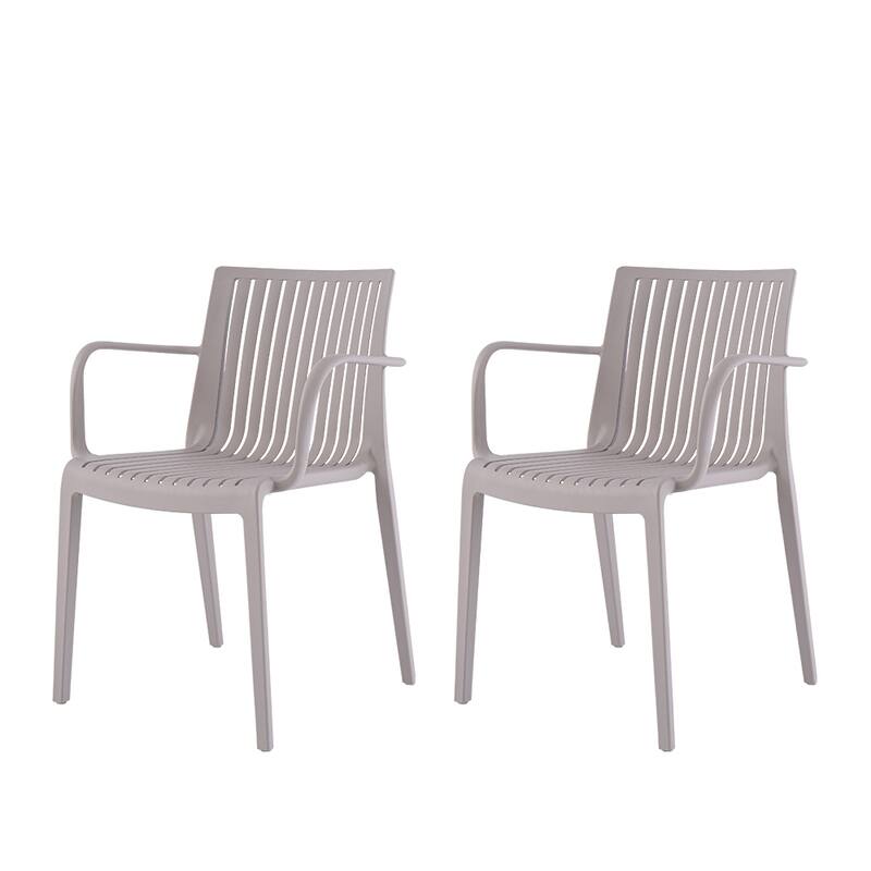 Lagoon Milos Resin Stackable All-Weather Armchair, Set of 2 - Taupe