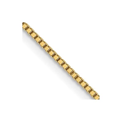 Curata 14k Yellow Gold 0.8mm Box Chain Necklace for Women (Lobster) Options: 16 18 20 24