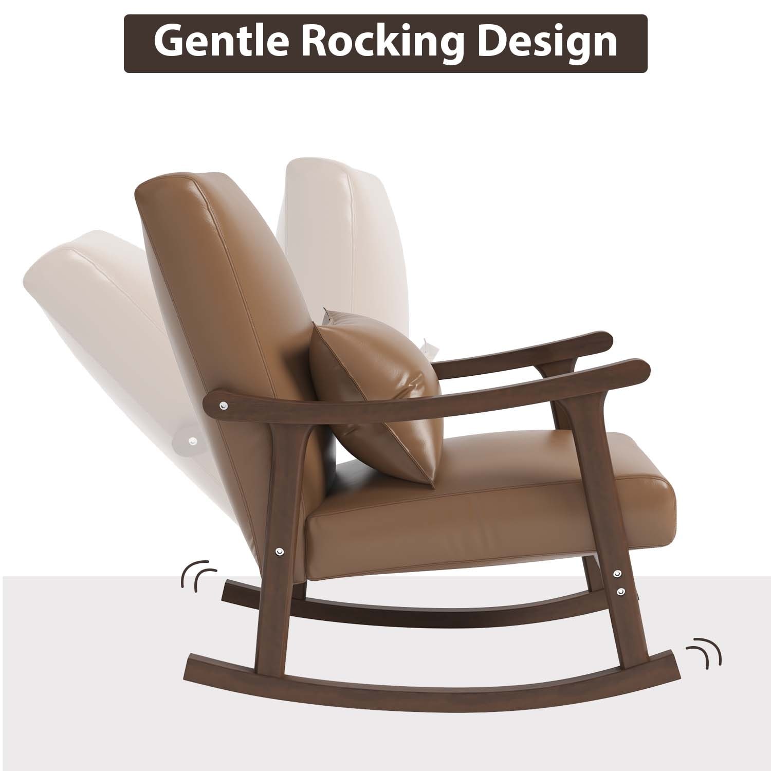 Vegan leather rocking 2025 chair