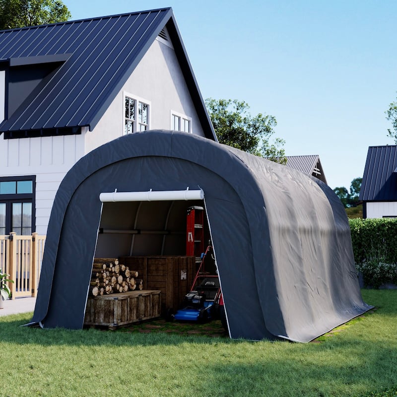 SUNBURY Heavy-Duty Carport,Portable Outdoor Canopy Garage - Grey-13'x20'