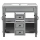 preview thumbnail 113 of 143, 36'' Bathroom Vanity with Top Sink, Freestanding Vanity Set with Mirror Cabinet