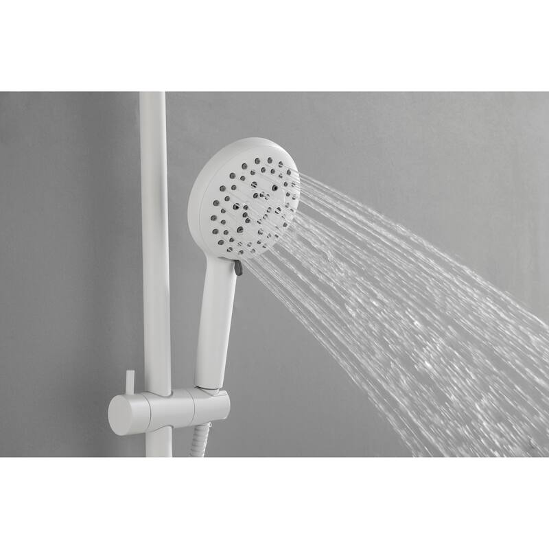 ShowerSpas Shower System, with 10" Rain Showerhead, 4-Function Hand Shower, Adjustable Slide Bar and Soap Dish
