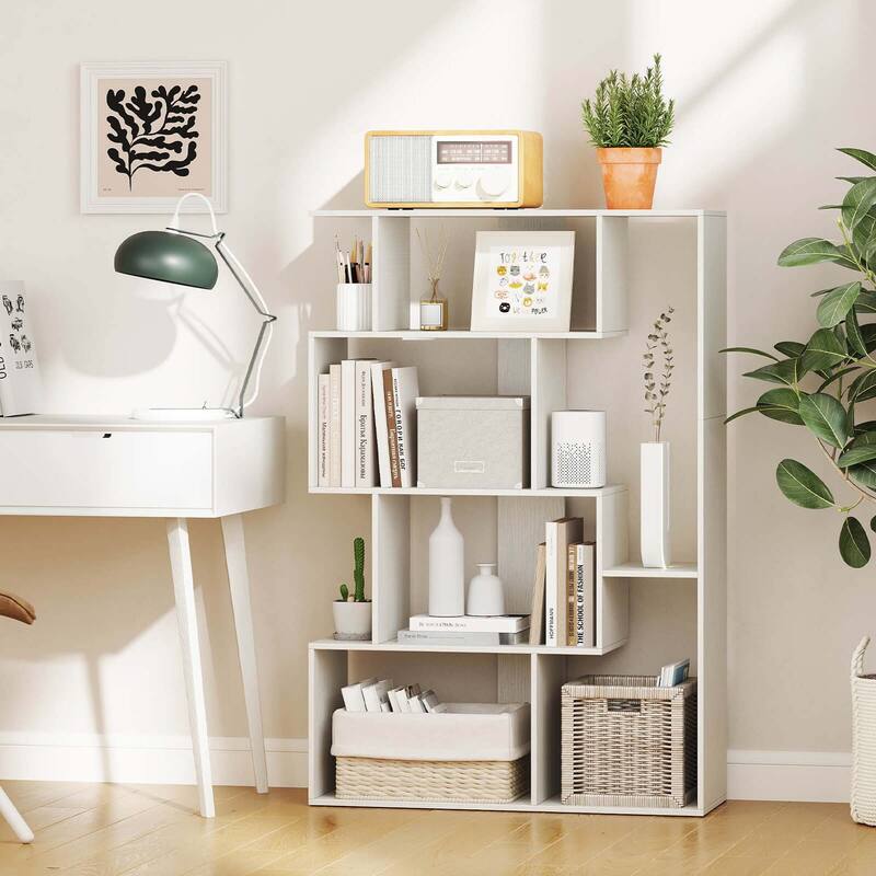 Costway 47" Open-back Geometric Bookshelf Home 6-Cube Large Bookcase - See Details