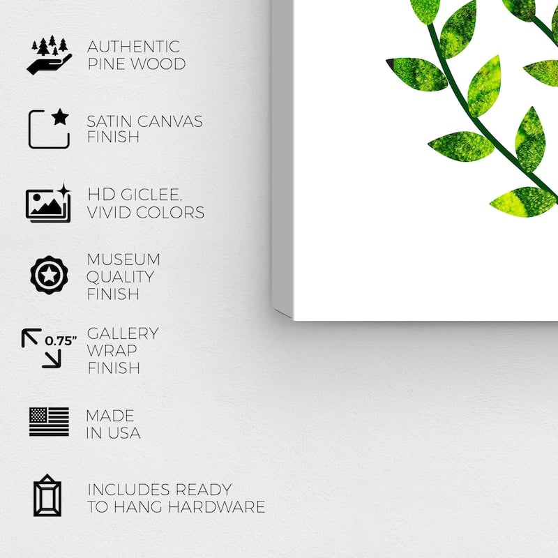 Wynwood Studio Prints Floral and Botanical Leaves Green and Light Green Tropical Wall Art Canvas Print