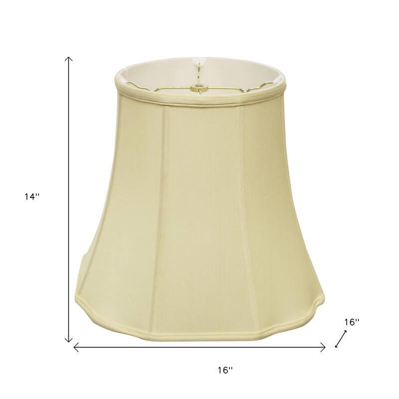 HomeRoots Antiqued White Monay Shantung Silk Bell Lamp Shade - 16''x16''x9''