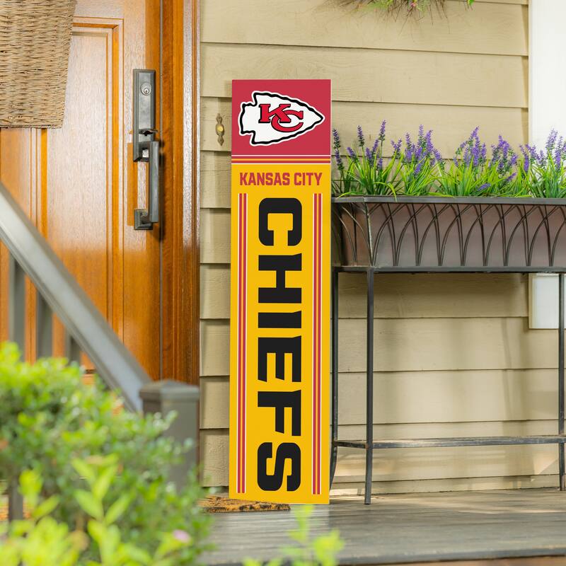 47" Double Sided Seasonal Porch Leaner, Kansas City Chiefs - 47" x 11.25"