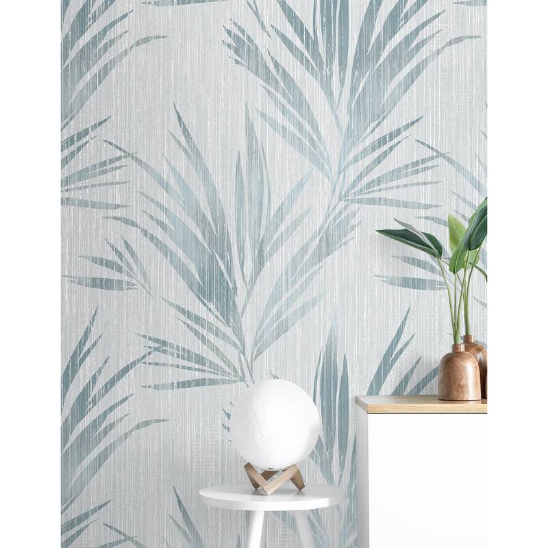 Seabrook Designs Ledonna Leaf Stria Unpasted Wallpaper