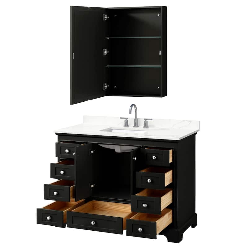 Deborah 48-inch Single Vanity, Quartz Top, Medicine Cabinet