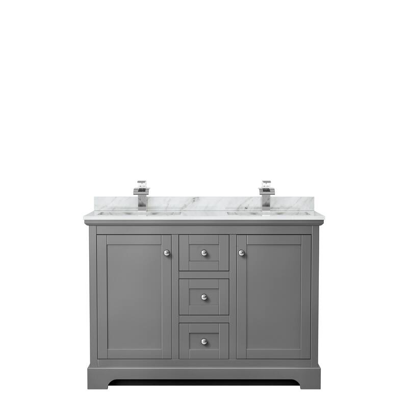 Avery 48-Inch Double Vanity Set with Square Sinks, No Mirror