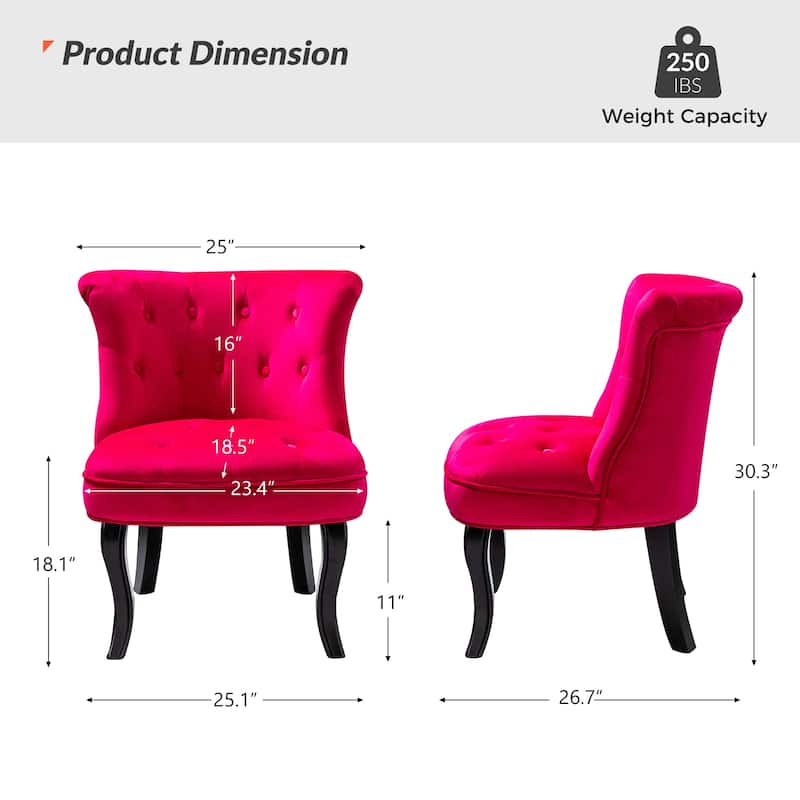 Christi Vibrant Tufted Velvet Upholstered Accent Chairs Set of 2 by HULALA HOME