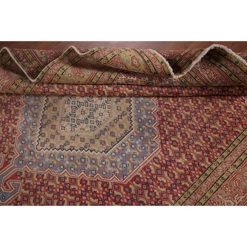 Geometric Tabriz Vintage Persian Area Rug Handmade Wool Carpet - 6'4" x 9'6"