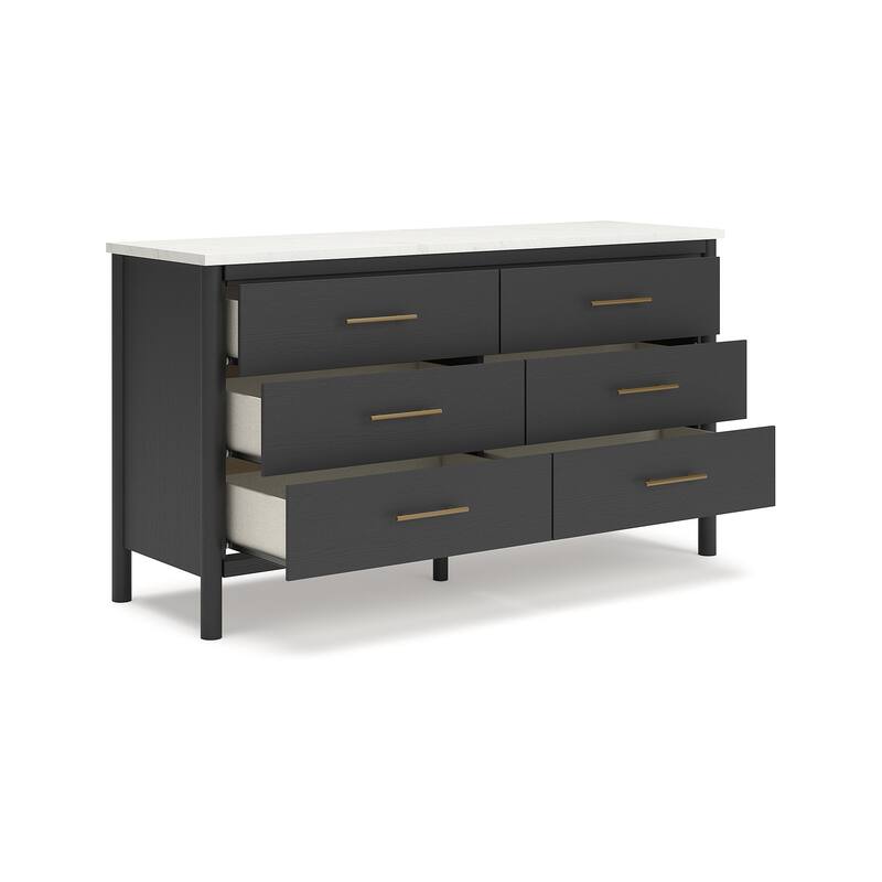 Signature Design by Ashley Cadmori White/Black Dresser and Mirror