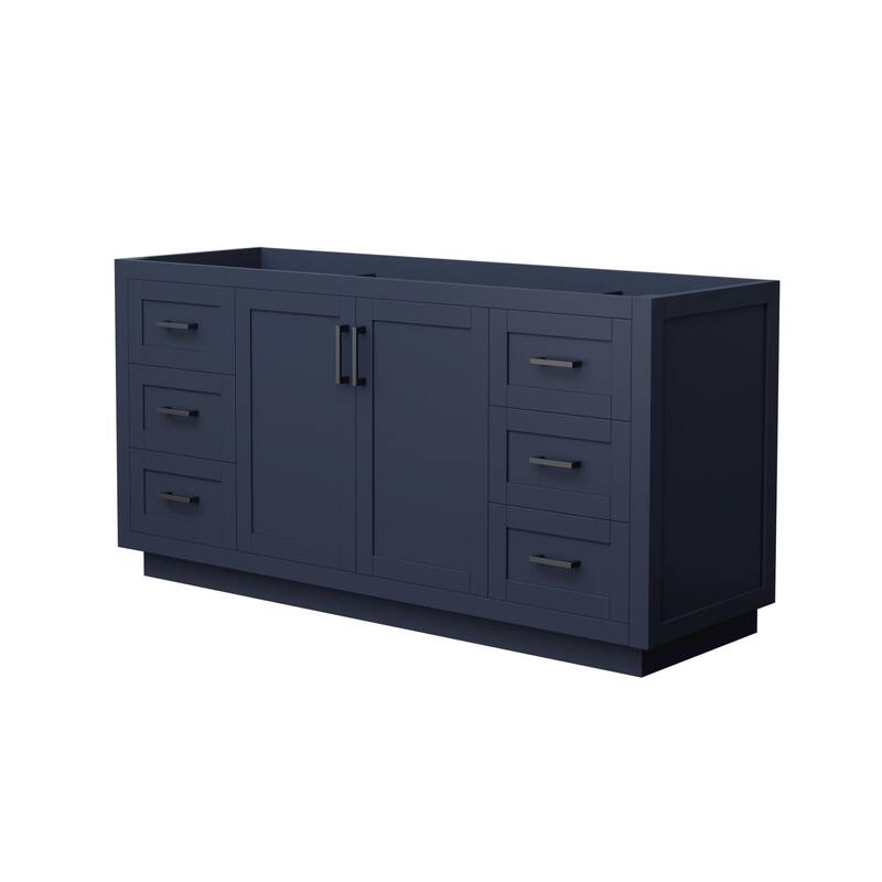 Wyndham Collection WCF2929-66S-CX-MXX Miranda 66" Single Free Standing - Dark Blue / Matte Black Hardware