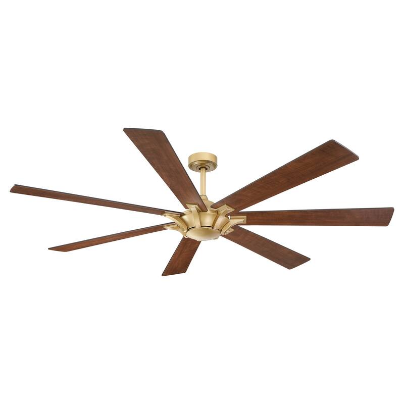 72" Wooden 7-Blade Large Outdoor Industrial DC Ceiling Fan with Remote
