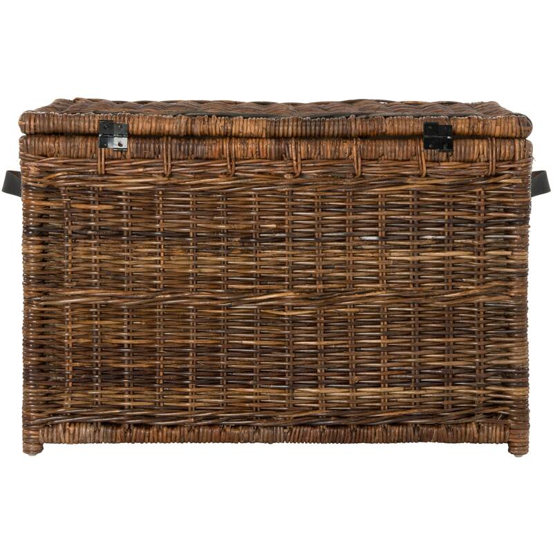 Happimess Michael 35" Wicker Storage Trunk, Brown - Butterscotch