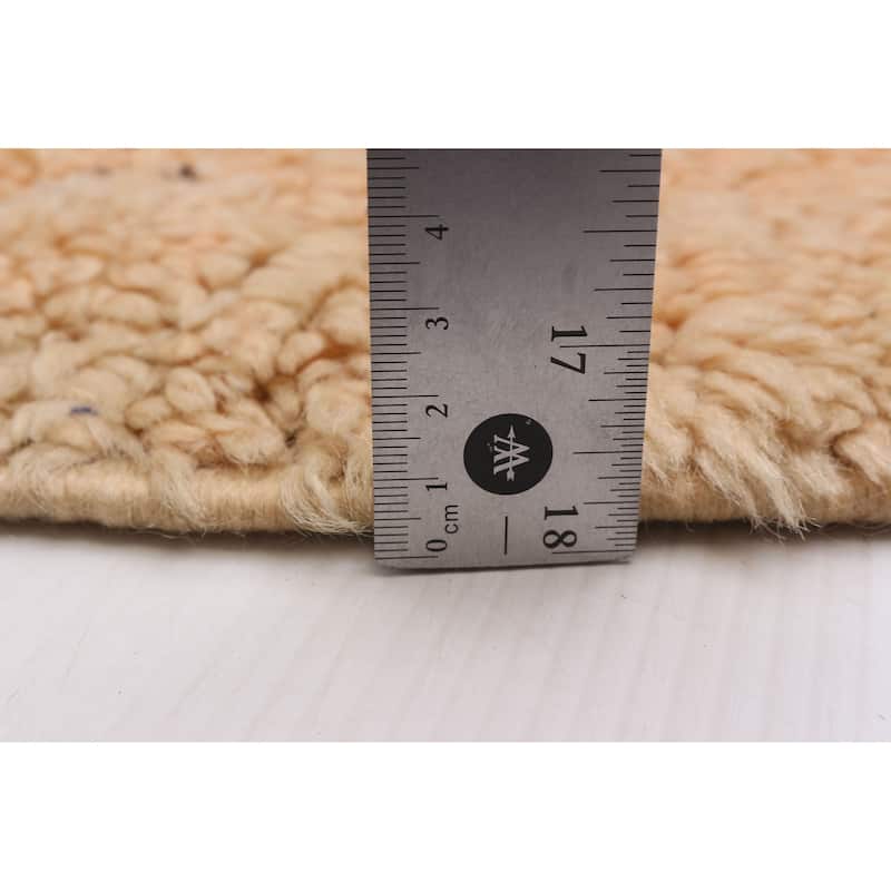 ECARPETGALLERY Hand-knotted Beni Ourain Beige Wool Rug - 4'2 x 5'6