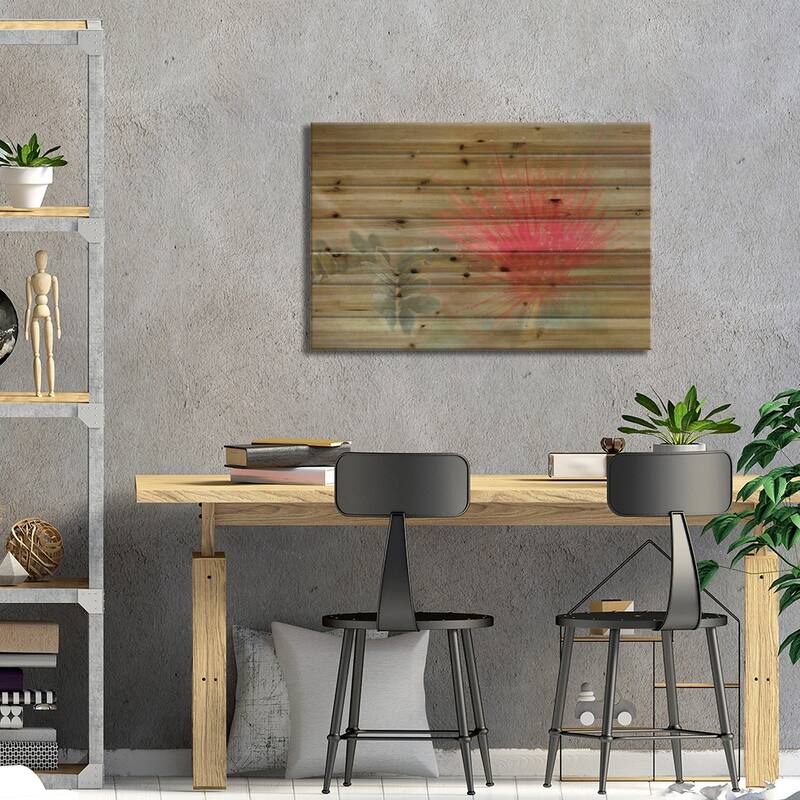 Baja Fairy Duster Print On Wood by Don Schwartz - Multi-Color