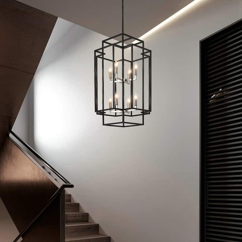 Luxury Modern Cage Tiered Chandelier -- 8-light - N/A