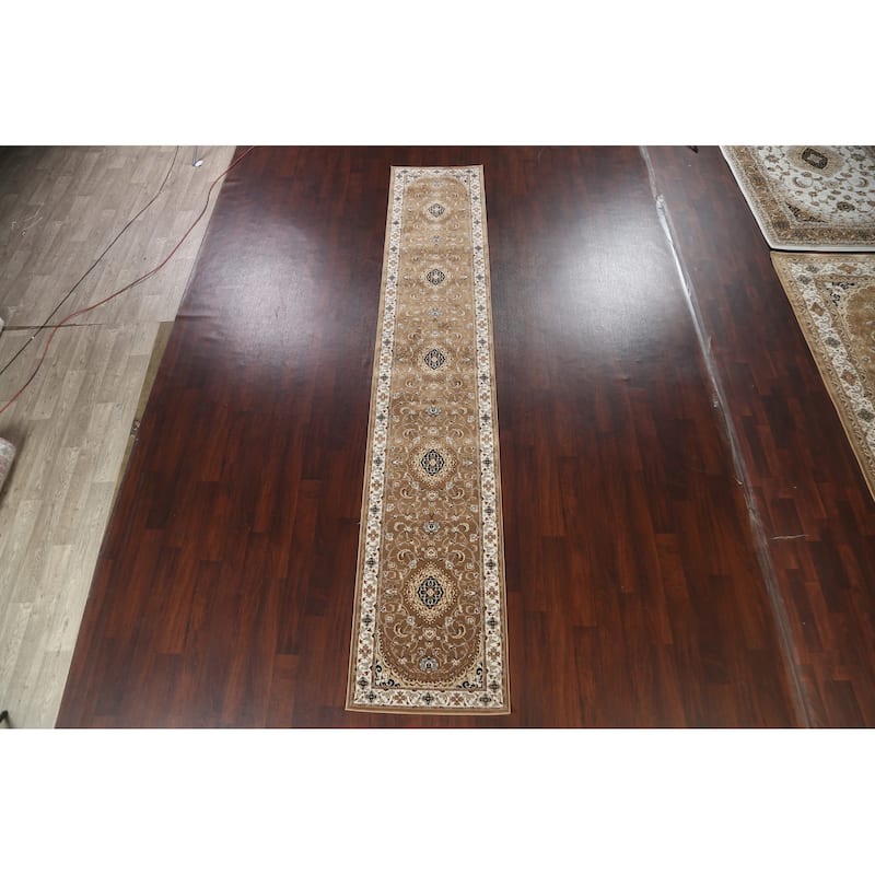 Traditional Brown Floral Oriental Tabriz Area Rug Turkish Carpet