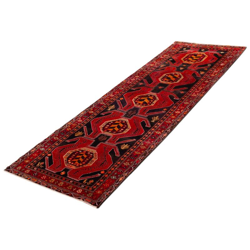 ECARPETGALLERY Hand-knotted Konya Anatolian Black, Red Wool Rug - 4'3 x 12'8