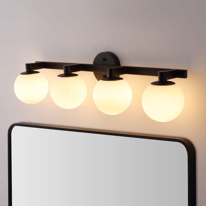 Cecil Globe Metal/Frosted Glass LED Vanity, by JONATHAN Y