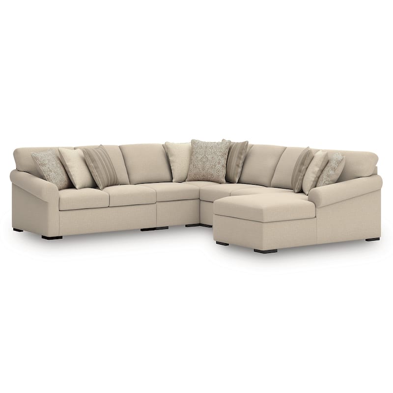Signature Design by Ashley LadyMae Beige 5-Piece Sectional with Chaise