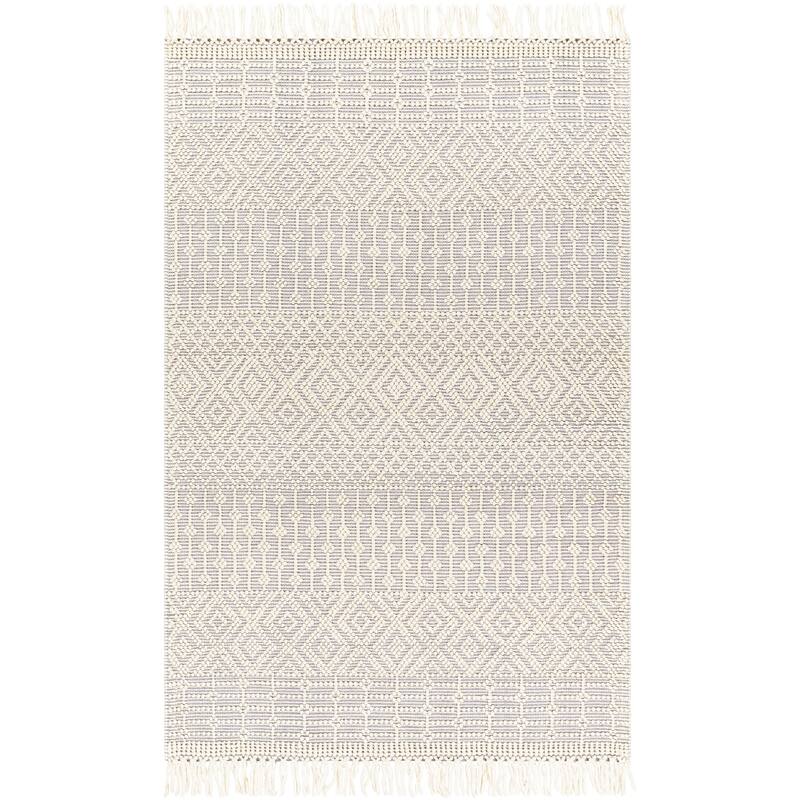 Thackery Handmade Farmhouse Stripe Wool Area Rug - Light Grey - 8' 10" x 12'
