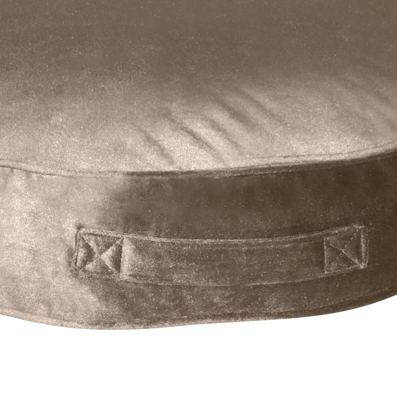 Edie At Home Velvet Round Decorative Throw Floor Pillow, Mushroom