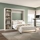 preview thumbnail 18 of 91, Pur Full Murphy Bed with Shelving Unit (84W) by Bestar Linen White Oak