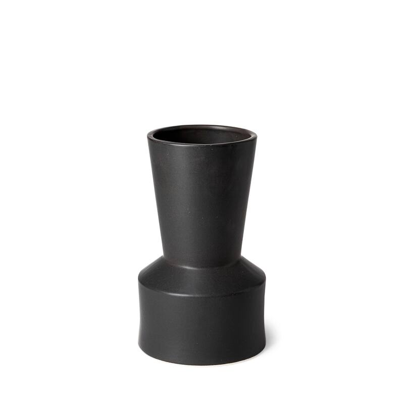 Laforge 5.5L x 5.5W x 9.4H White Ceramic Vase - 5.5L x 5.5W x 9.4H - Black