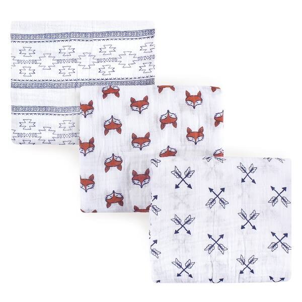slide 1 of 1, Yoga Sprout Baby Boy Cotton Muslin Swaddle Blankets, Fox, One Size - Fox - One Size One Size - Fox