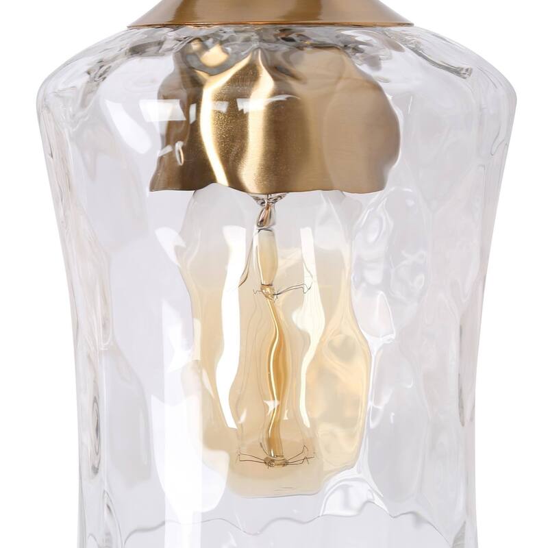 2/3/4-Light Modern Gold Black Bathroom Vanity Light Wall Sconce with Hammered Glass