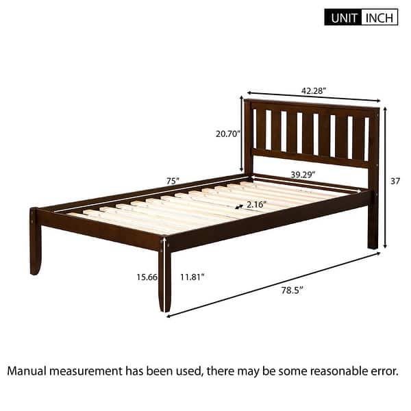 Wood Platform Bed with Headboard/Wood Slat Support Twin Bed Bath & Beyond 34486454
