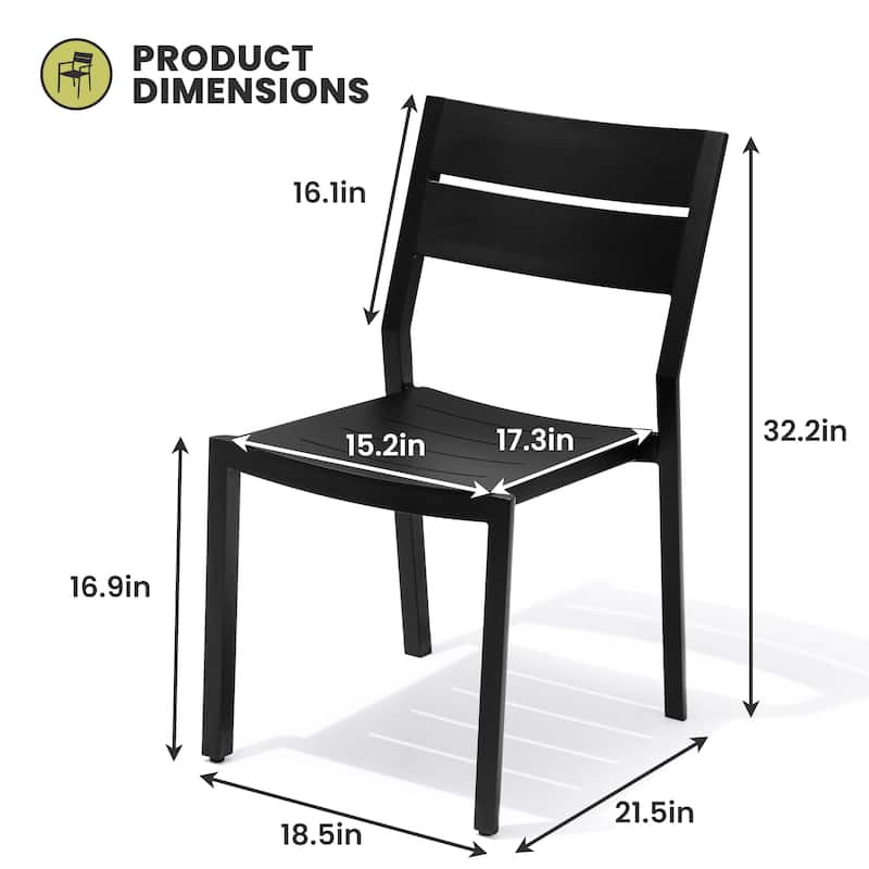 Outdoor All-Weather Aluminum Stackable Dining Chairs - See Picture