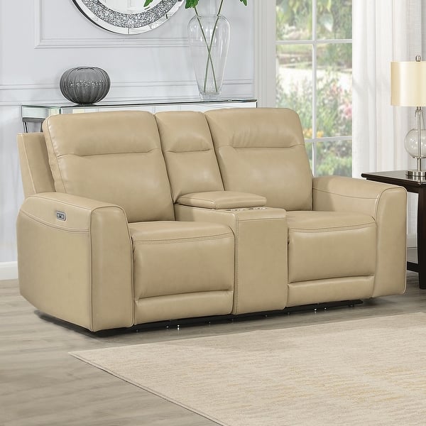 slide 2 of 6, Copper Grove Dayton Top Grain Leather Power Reclining Loveseat