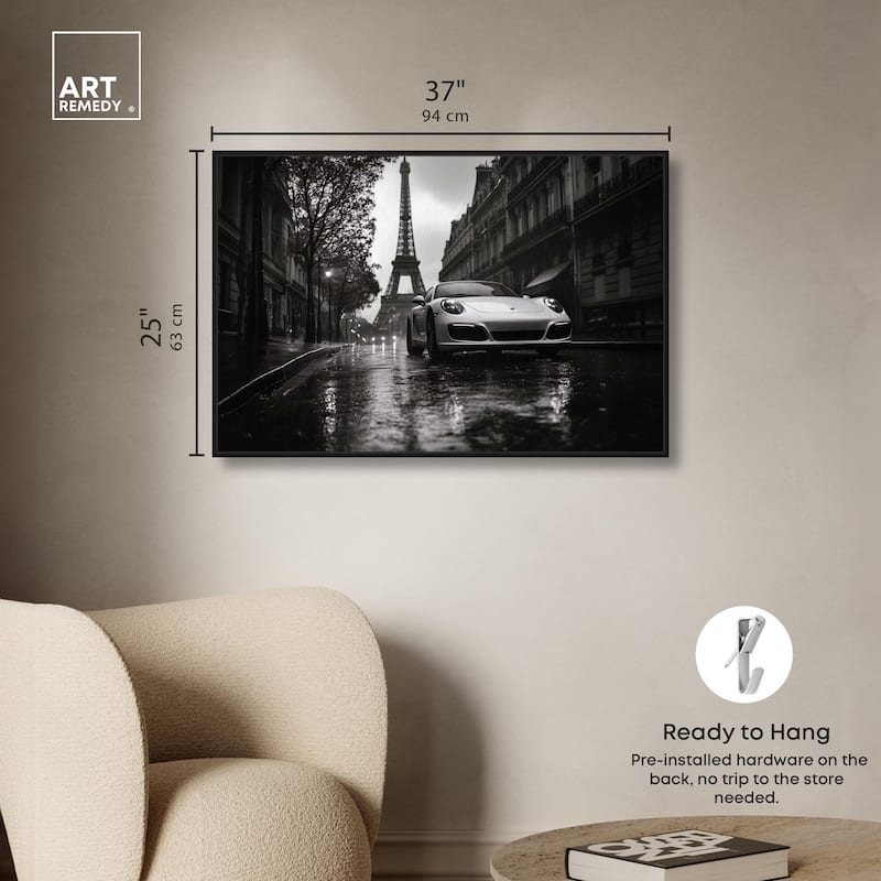 Driving in the Rain Paris Canvas by Art Remedy