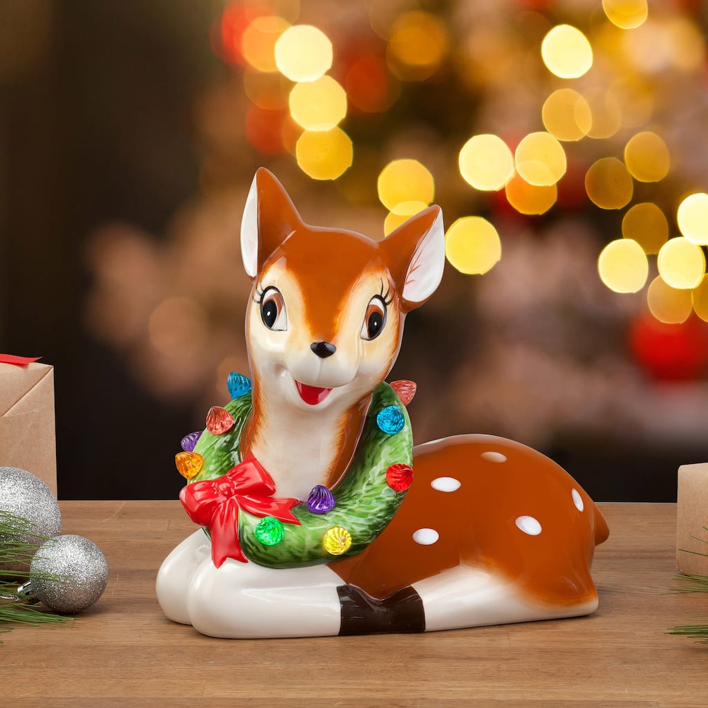 9" Nostalgic Ceramic Lit Reindeer