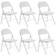 preview thumbnail 1 of 9, Elegant Foldable Iron & PVC Chairs for Convention & Exhibition White 6pcs-White