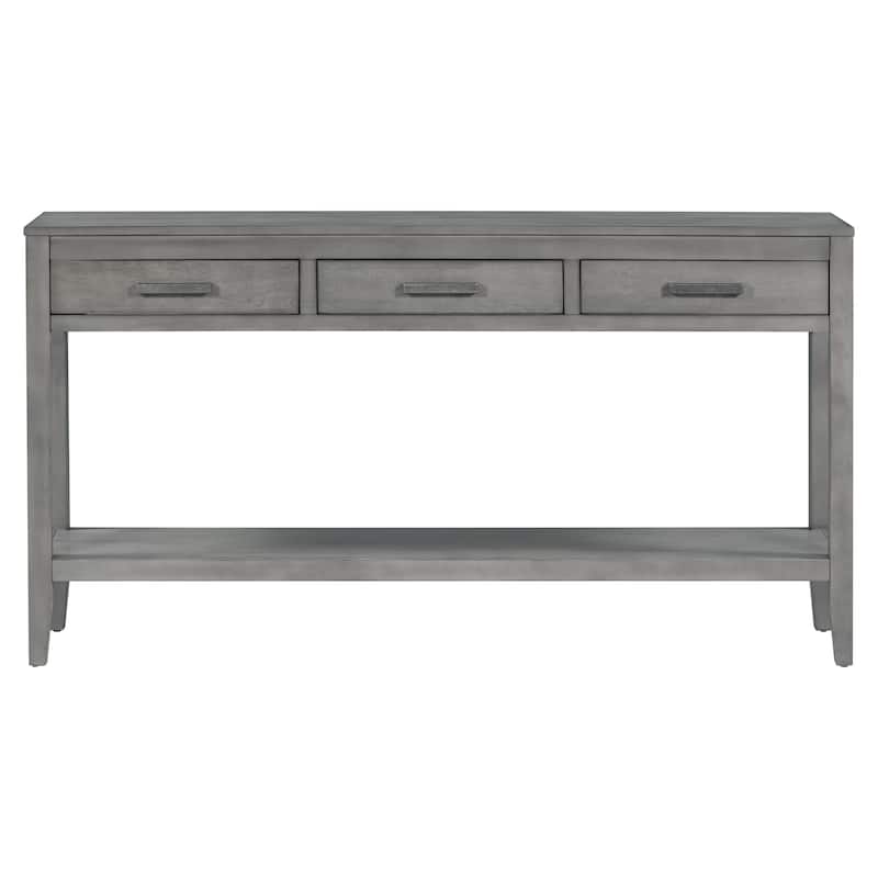 3-Drawer Console Table with 1 Shelf