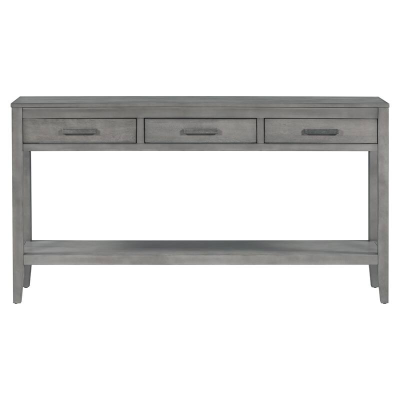 Contemporary 3-Drawer Console Table with 1 Shelf