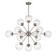 preview thumbnail 20 of 44, Masakee 12-light Sputnik Metal Chandelier with Clear Glass Globe Shades