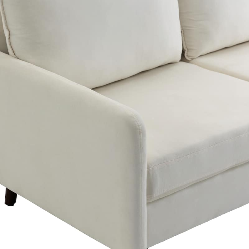 Velvet Loveseat Sofa With Wood Legs