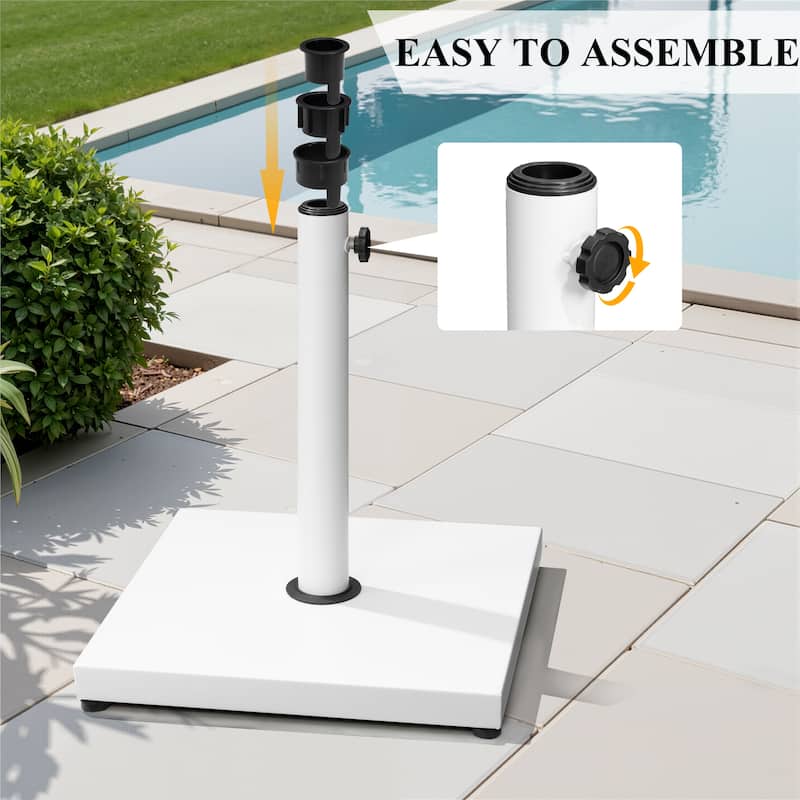 VredHom 43lbs Outdoor Patio Market Umbrella Square Concrete Base Stand