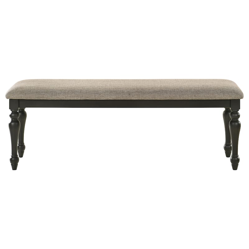 Bridget Stone Brown and Charcoal Sandthrough Upholstered Dining Bench