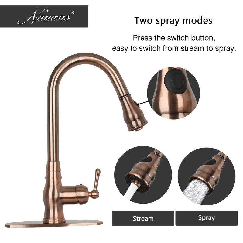 Pull Down Kitchen Faucet with Deck Plate