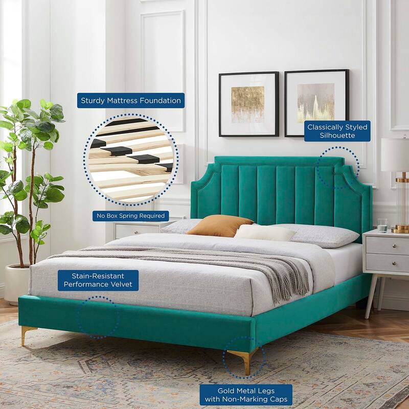 Sienna Performance Velvet Full Platform Bed