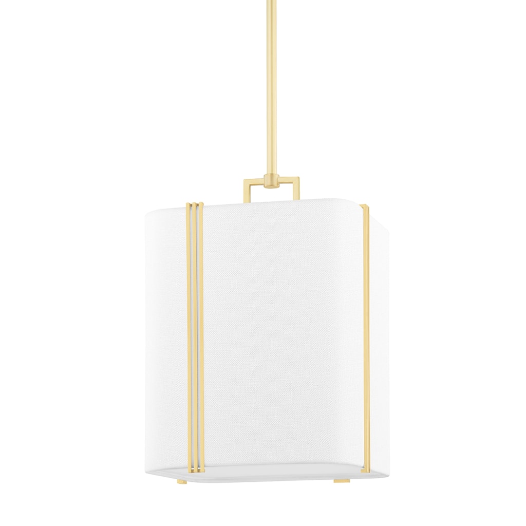 Downing 1-Light Small Pendant with White Shade and Diffuser